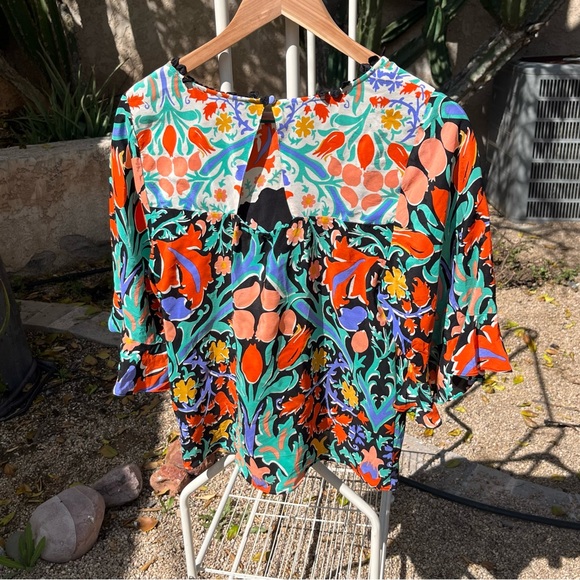 Anthropologie silk floral blouse - Picture 2 of 4
